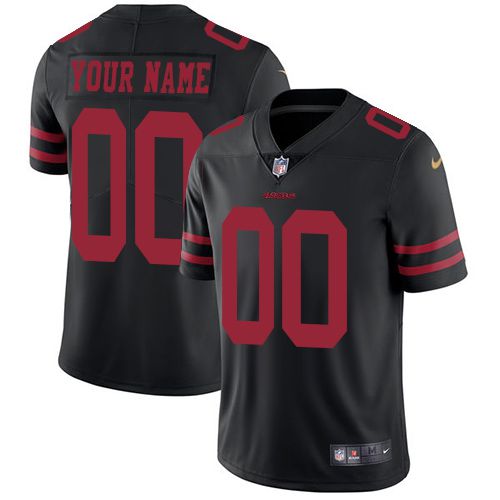 2019 NFL Youth Nike San Francisco 49ers Alternate Black Customized Vapor jersey